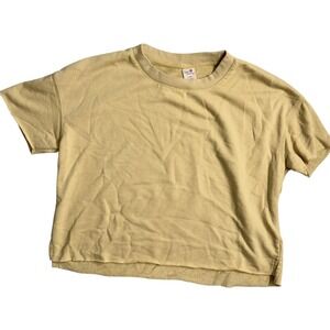 Secret Treasures Yellow short sleeve Crewneck Cropped Raw Hem Size S 4 6